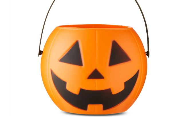 Halloween Plastic Orange Jack o Lantern Mini Treat Pail