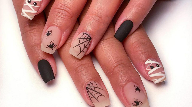 Halloween Spiders Web 24 Count Press On Nails