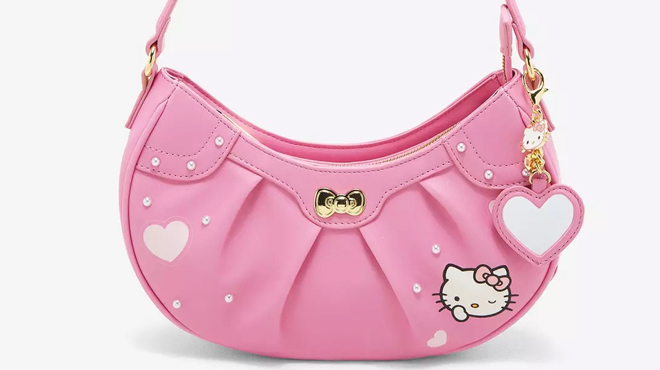 Hello Kitty Her Universe Pink Heart Baguette Bag