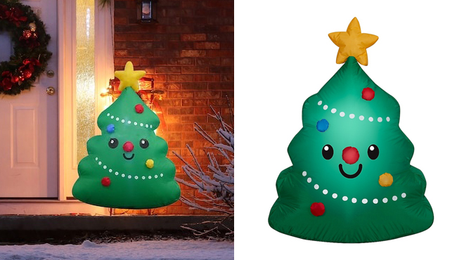 Holiday Living 3 5 Feet LED Smiling Christmas Tree Inflatable