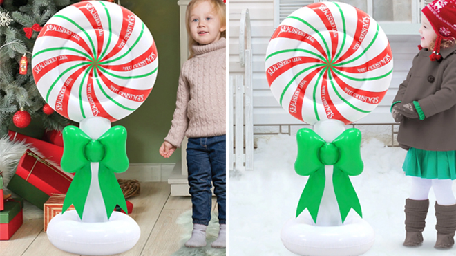 Holiday Time Inflatable Peppermint Candy 3 1 ft