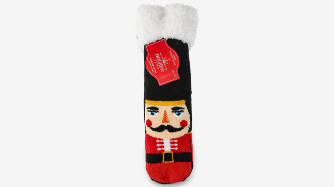 Holiday Time Nutcracker Slipper Socks