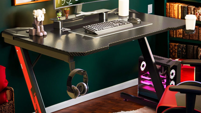 Homall 44 Inches Z Shaped Gaming Desk