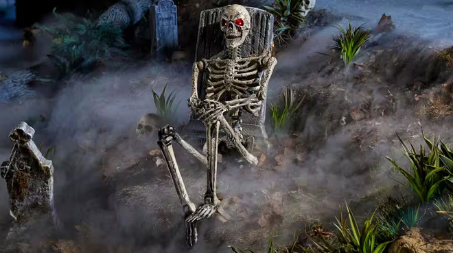 Home Accents Holiday 5 Foot LED Pose N Stay Pitted Skeleton