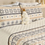 Home Reflections Holiday Printed Bed in Ivory Color