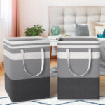 HomeHacks 2 Pack Large Laundry Basket on the Floor