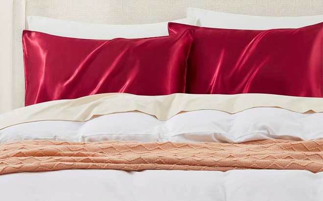 HommxJF King Size Satin Pillowcases