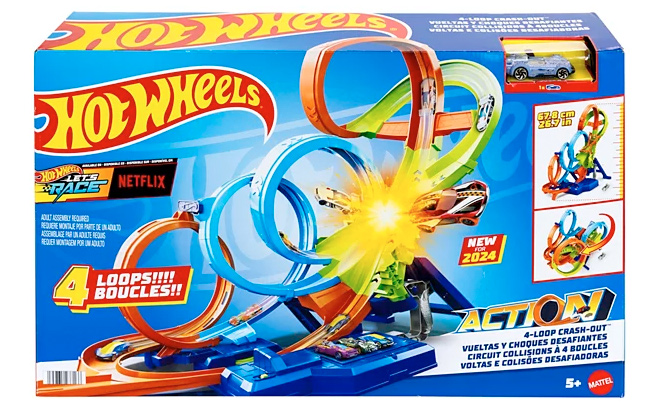 Hot Wheels Action 4 Loop Crash Out Track Toy Car