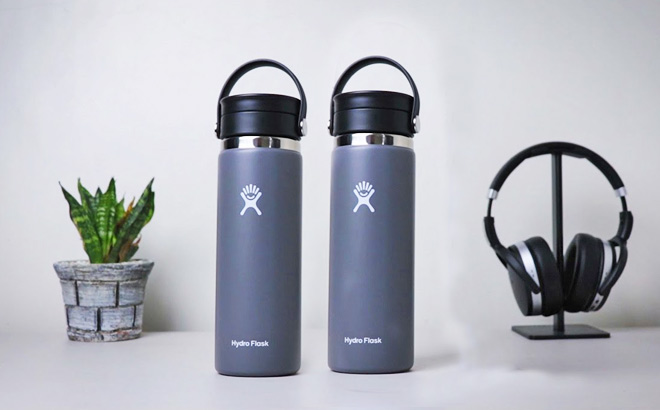 Hydro Flask Stainless Steel Standard Mouth Water Bottles in Stone Gray