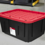 Hyper Tough 27 Gallon Snap Lid Plastic Storage Bin Container in Black