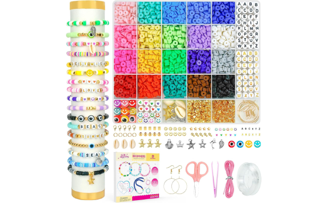 Inclusions of Dowsabel Clay Beads Bracelet 5000 Piece Kit