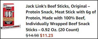 Jack Links 20 Count Beef Sticks Checkout