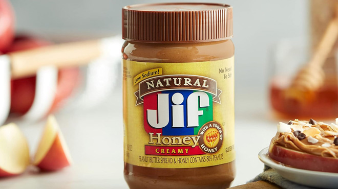 Jif Natural Creamy Peanut Butter Spread and Honey 16 Ounce Jar