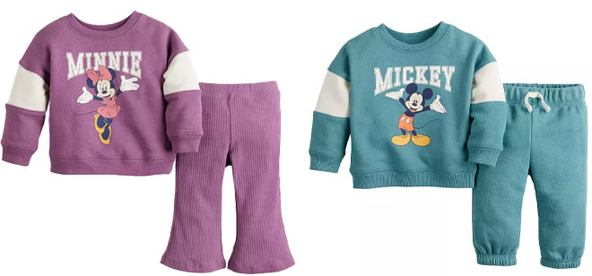 Jumping Beans Disneys Minnie and Mickey Mouse Baby Sweatshirt Pants Set