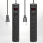 KMC 6 Outlet Surge Protector Power Strip 2 Pack