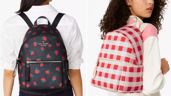 Kate Spade Chelsea Rose Toss Printed Medium Backpack and Kate Spade Chelsea Gingham Medium Backpack