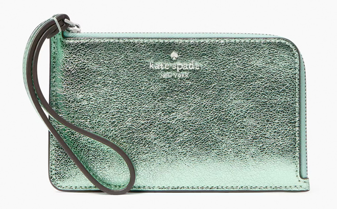 Kate Spade Lucy Metallic Small L zip Wristlet