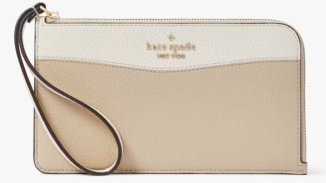 Kate Spade Pebbled Leather Medium L zip Wristlet