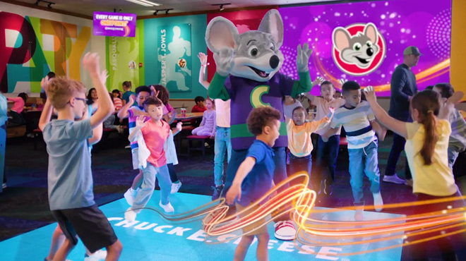 Kids Playing with Chuck E