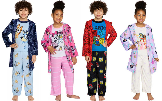 Kids Robe and Pajama 3 Piece Sets