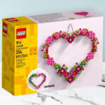 LEGO Heart Ornament Building Toy Kit on the Table