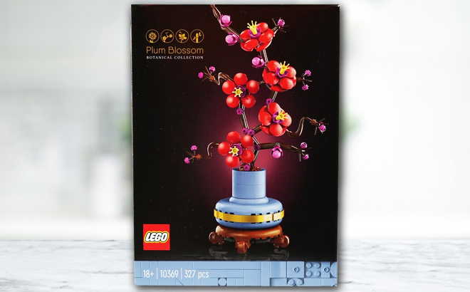 LEGO Icons Plum Blossom Flower Building Set Box