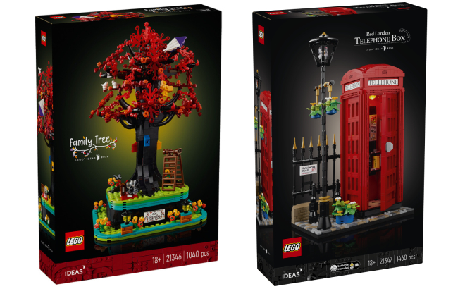 LEGO Ideas Family Tree and Red London Telephone Box Building Sets