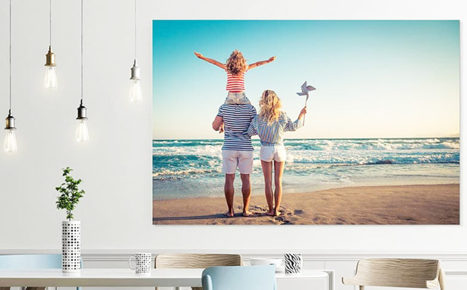 Large Custom Canvas Print on a Dinning Room Wall