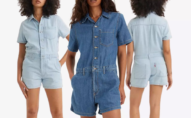 Levis Womens Heritage Short Sleeve Rompers