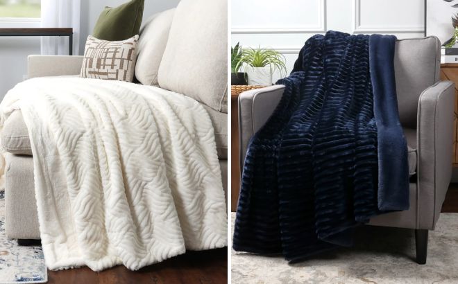 Life Comfort Textured Faux Fur Throw