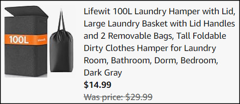 Lifewit 100L Laundry Hamper with Lid Checkout