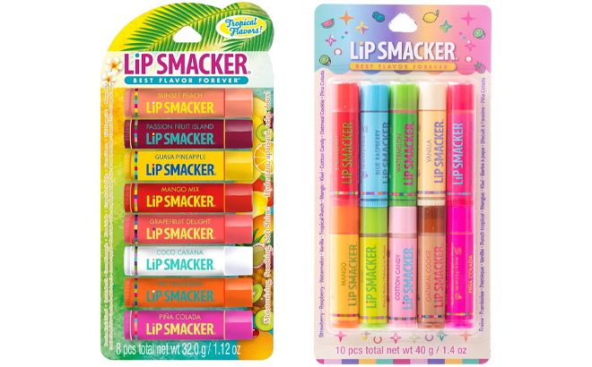 Lip Smacker Flavored Lip Balm Tropic Fever 8 Count and Lip Smacker Original Best Party Pack