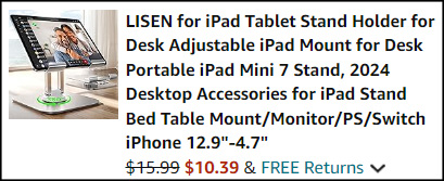 Lisen iPad Tablet Stand Holder Checkout