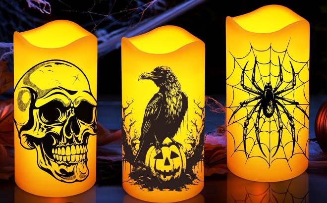 Lit Halloween Flameless Candles