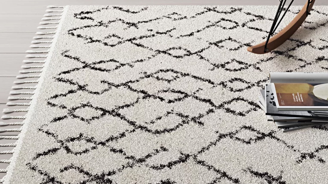 Lollar Cream with Charcoal Rug