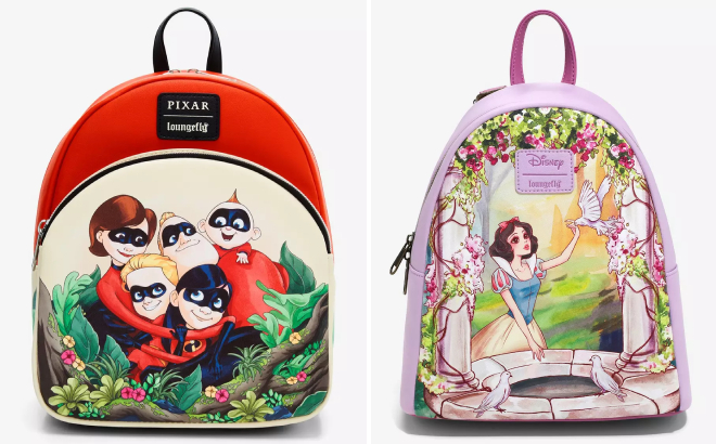 Loungefly x Disney Pixar The Incredibles Family and Snow White Wishing Well PortraitMini Backpacks