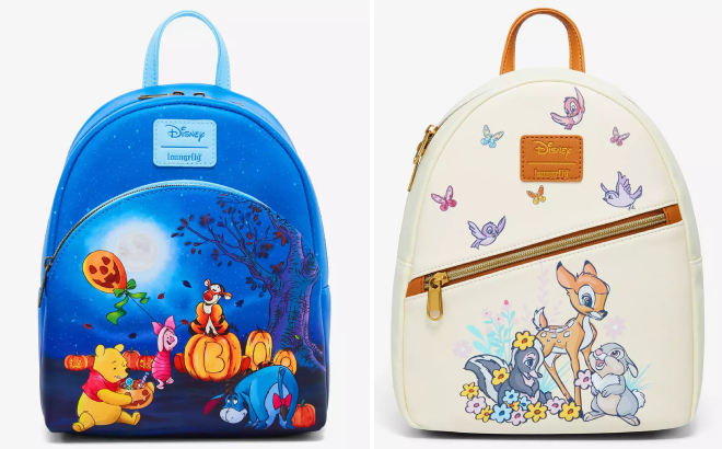 Loungefly x Disney Winnie The Pooh Pumpkin Patch and Bambi Friends Mini Backpacks