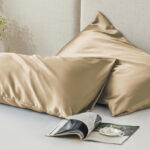 Loves Cabin Silk Satin Pillowcases in Taupe