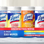 Lysol 80 Count Disinfecting Wipes 4 Pack on a Table