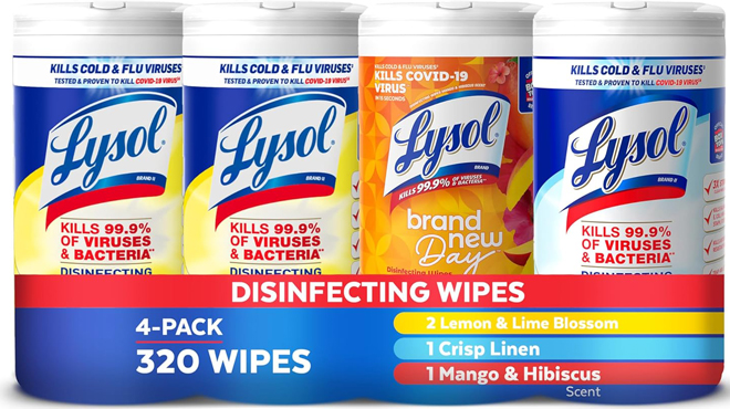 Lysol 80 Count Disinfecting Wipes 4 Pack