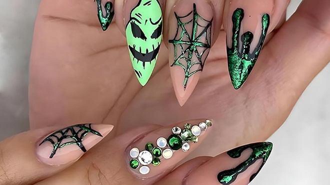 Mabkjlf Halloween 24 Count Press On Nails