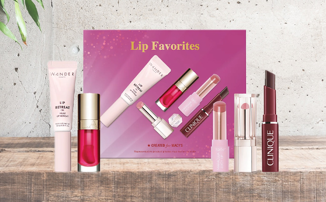 Macys 5 Piece Lip Favorites Set on a Table