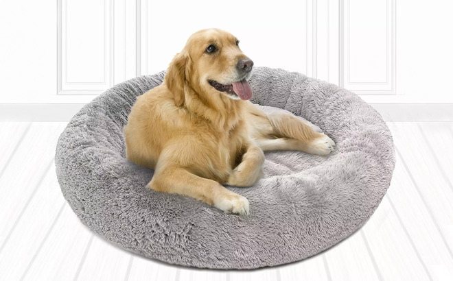 Madison Park Coco Faux Fur Round Pet Donut Cuddler