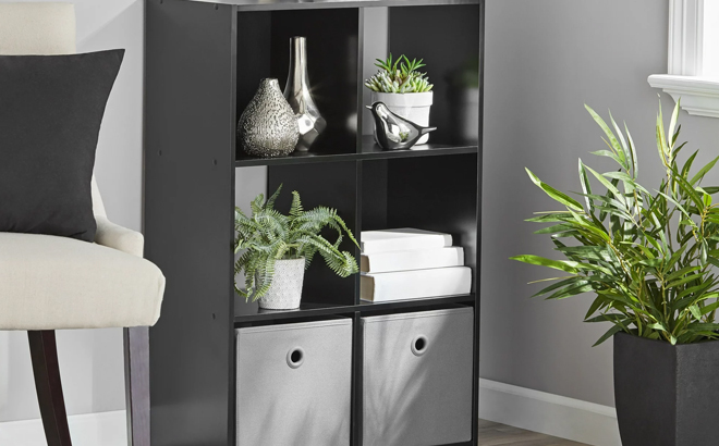 Mainstays 6 Cube Storage Organizer in Black Color