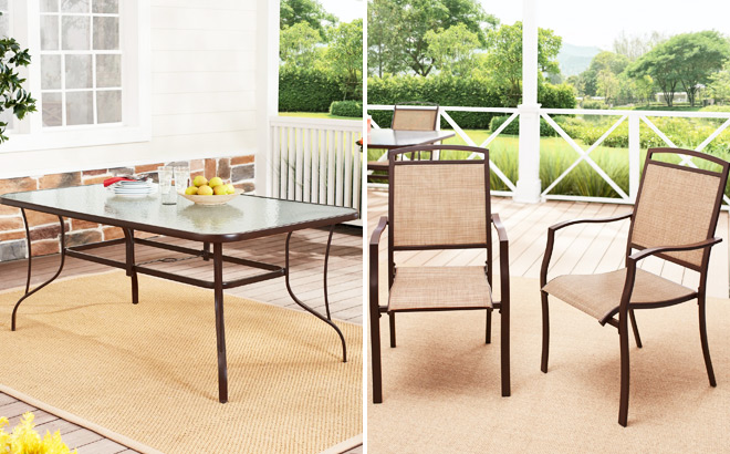 Mainstays Sand Dune 7 Piece Outdoor Patio Dining Set