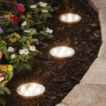 Mainstays Solar Powered Stainless Steel LED Disc Lights