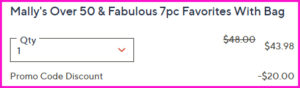 Mallys Over 50 Fabulous Checkout Screen