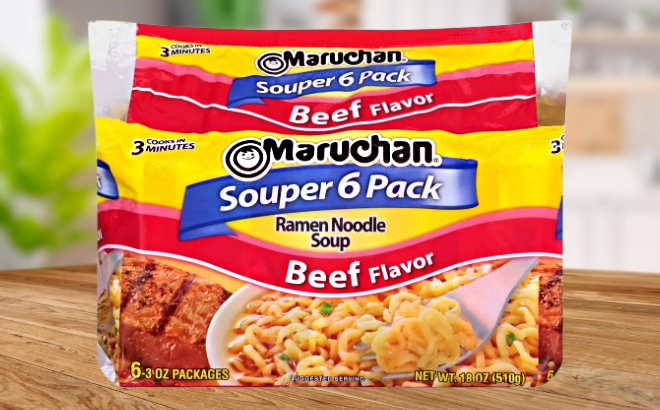 Maruchan Souper Beef Ramen Noodle Soup Pack