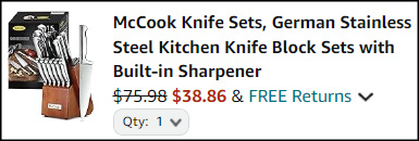 McCook 15 Piece Knife Set Checkout