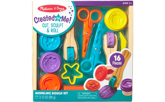 Melissa Doug Created by Me Cut Sculpt and Roll Modeling Dough Kit With 8 Tools and 4 Colors of Dough